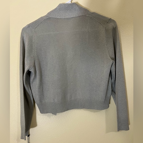 Calvin Klein Short Cardigan Silver Cropped. New With Tags Size Small - Picture 11 of 12
